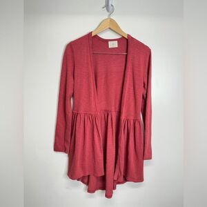 T.la Women’s Coral Open‎ Cardigan 100% Cotton Size XS